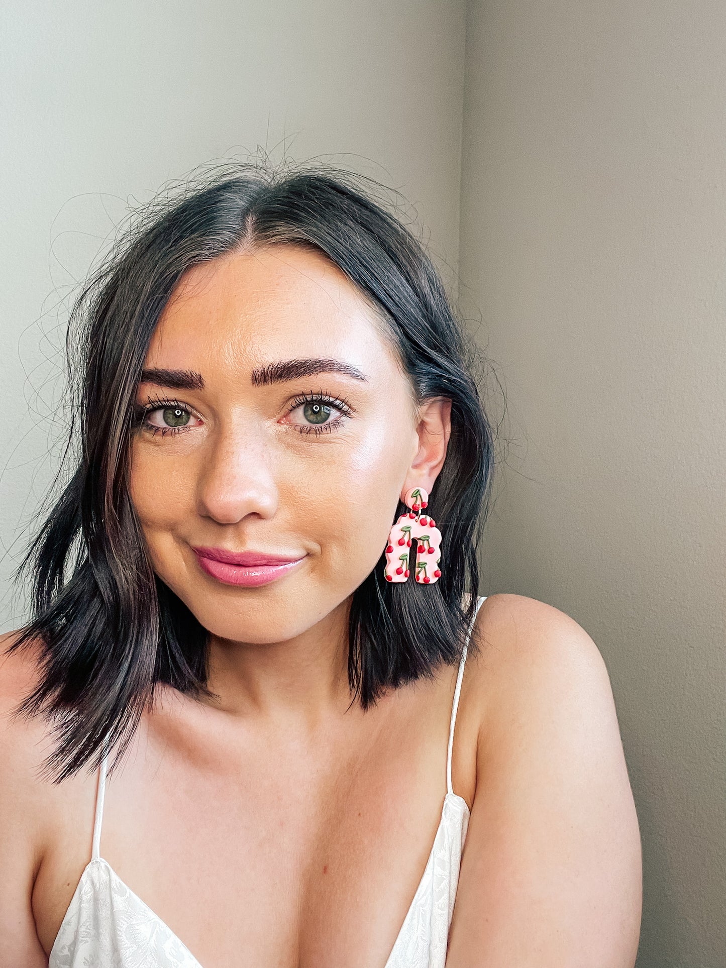 Cherry On Top β Handmade Arch Drop Earrings