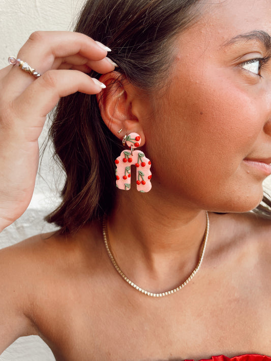 Cherry On Top — Handmade Arch Drop Earrings