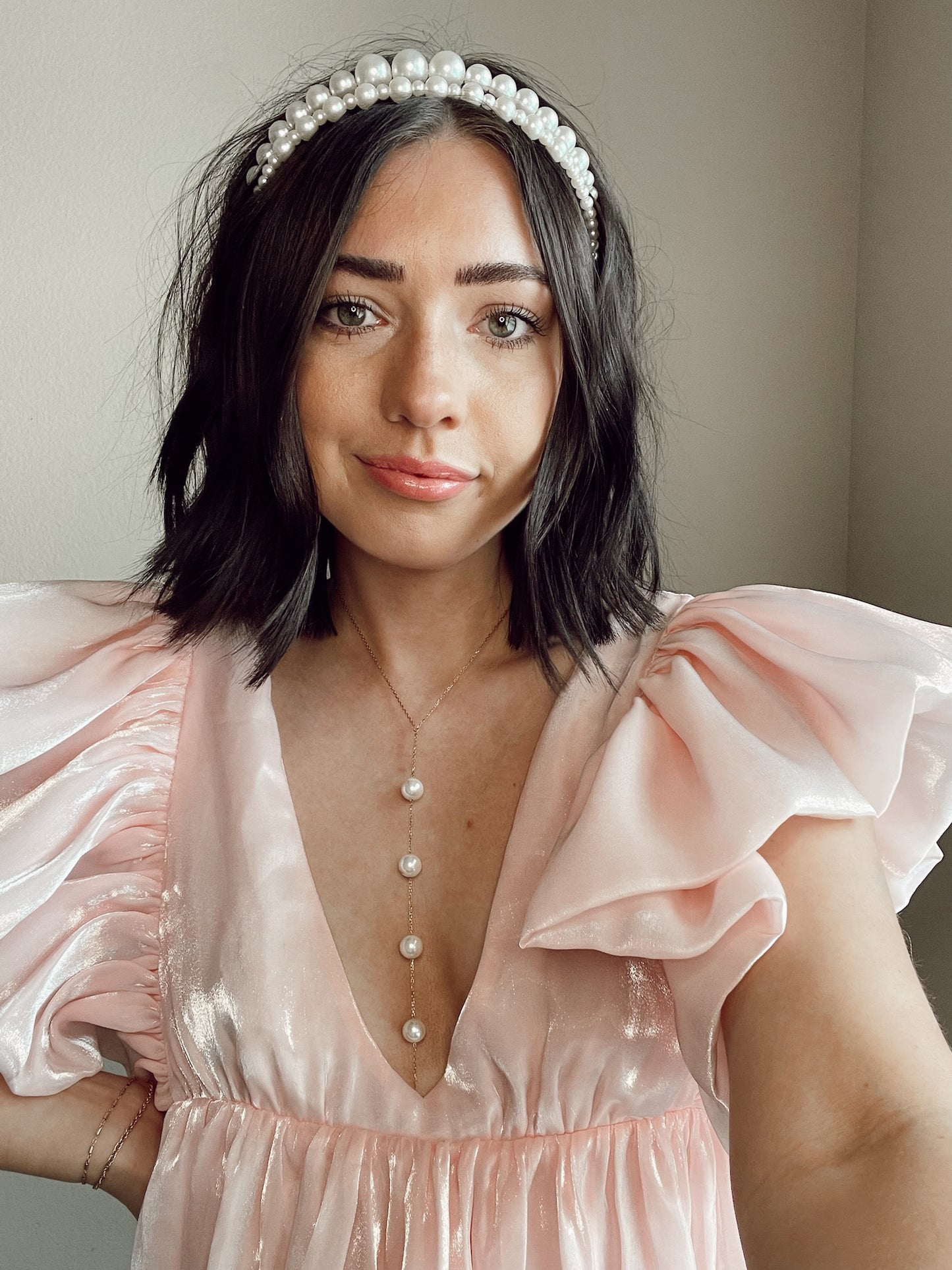 Amelia — Pearl Drop Lariat Necklace