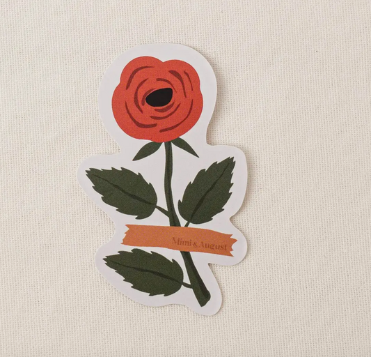 Red Rose Vinyl Sticker